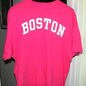 HOT PINK Smooth KNIT Cotton TEE SHIRT Size XXL Gildan